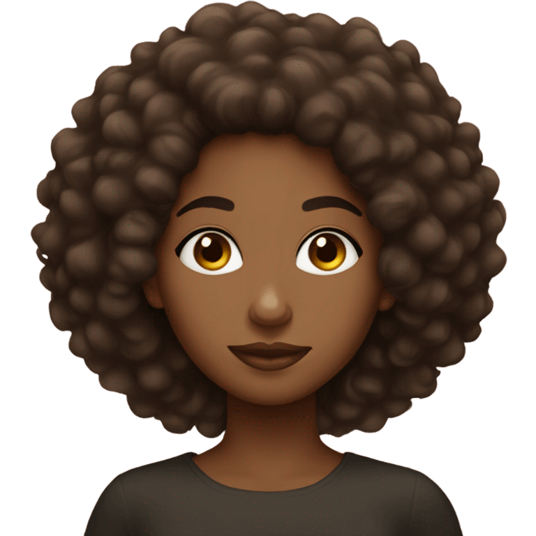 Brown girl with Afro textured hair emoji