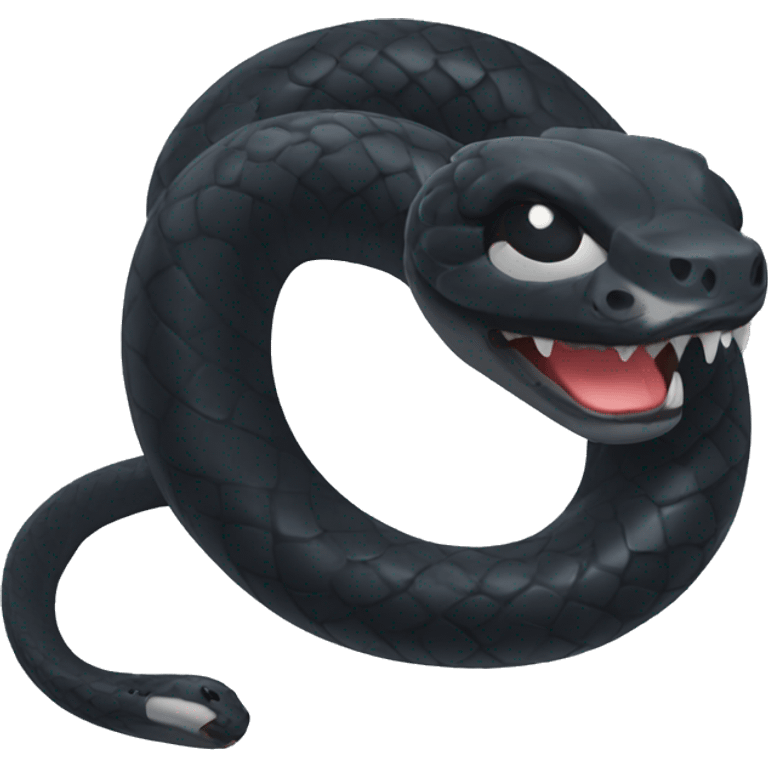 cute black snake angry emoji