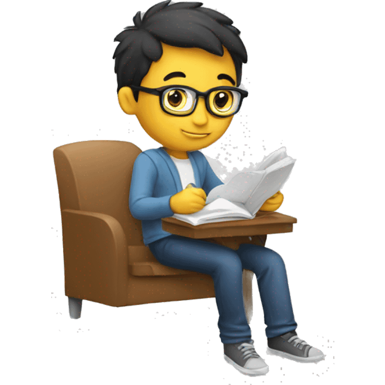 Economics student studying for an exam emoji