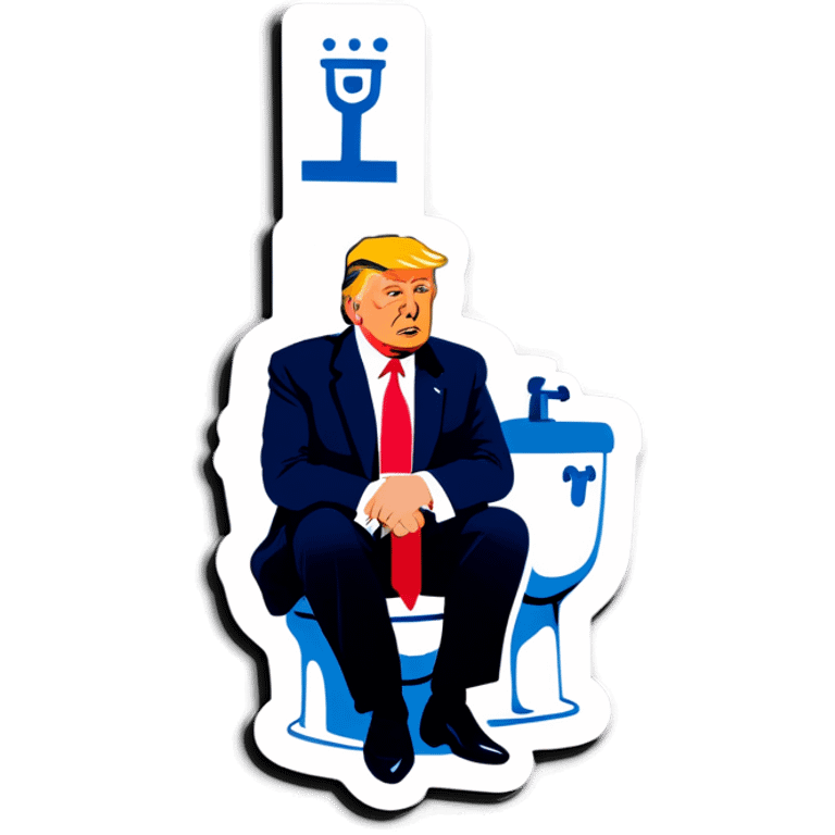 Musk on toilet and trump at urinal emoji