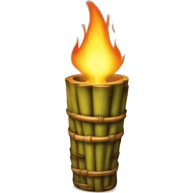 A bamboo tiki torch emoji