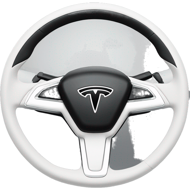 White stearing wheel Tesla model 3  emoji