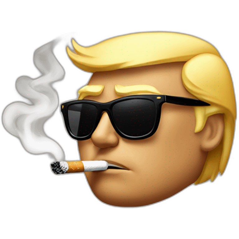 Donald trump smoking cigarette with sunglasses emoji