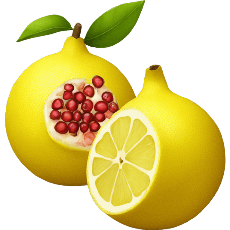 Lemon and pomegrante emoji