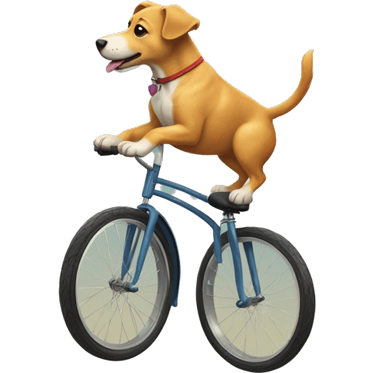 Dog riding a unicycle emoji