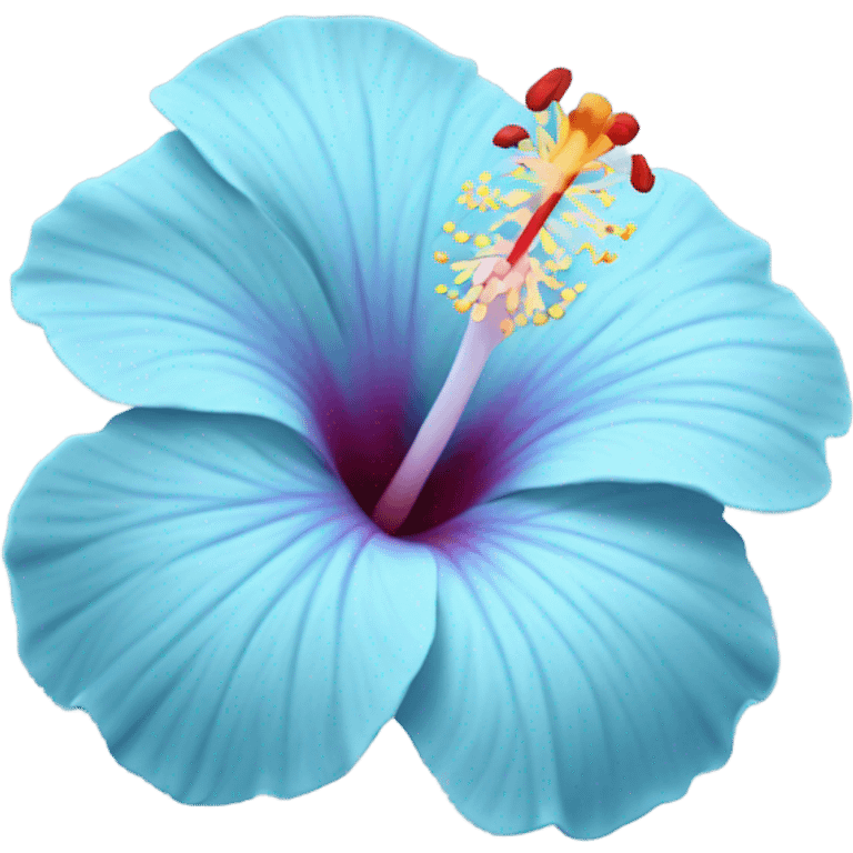 pastel Blue hibiscus flower emoji