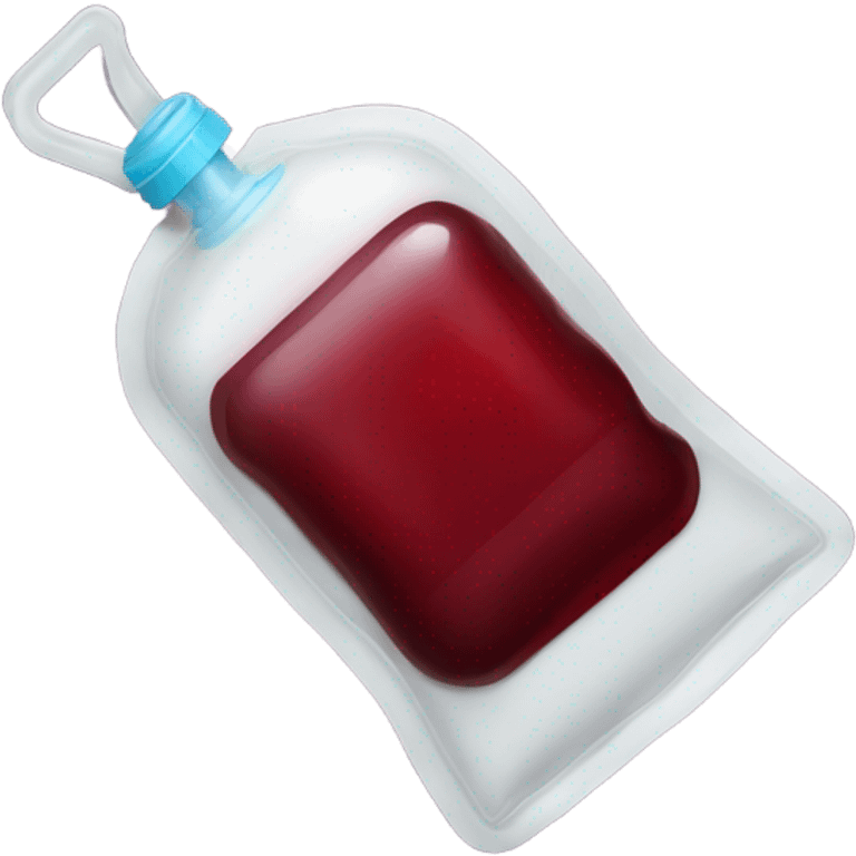 infusion bag with dark red liquid emoji