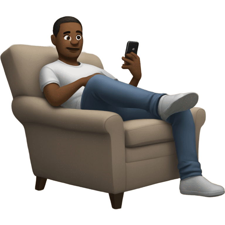 white man chilling on his phone emoji