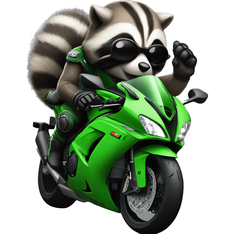 Zx10r with raccoon driving it emoji