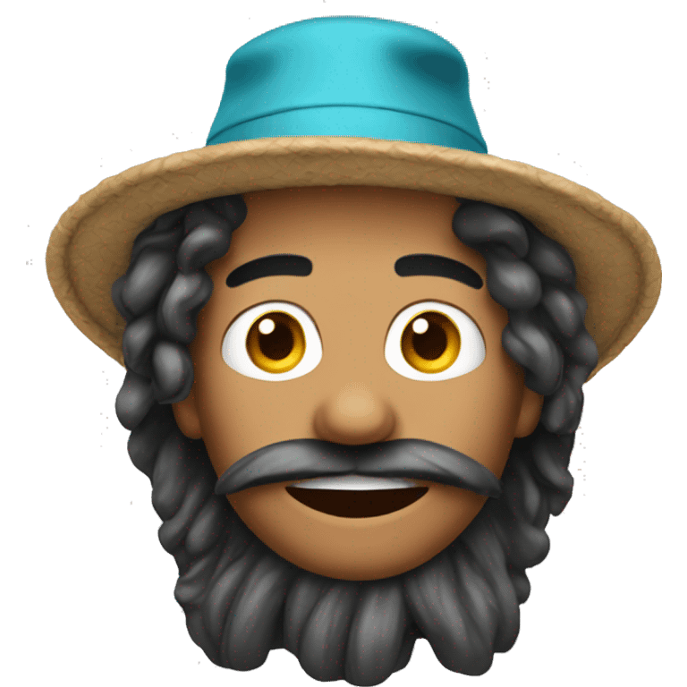 Make a loop with hair and a cool hat emoji