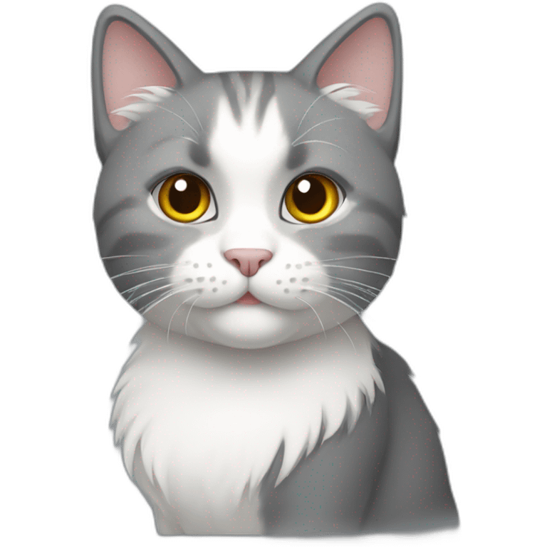 furry gray and white cat emoji