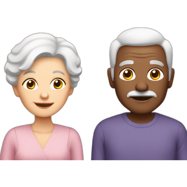 white granny and grandfather emoji