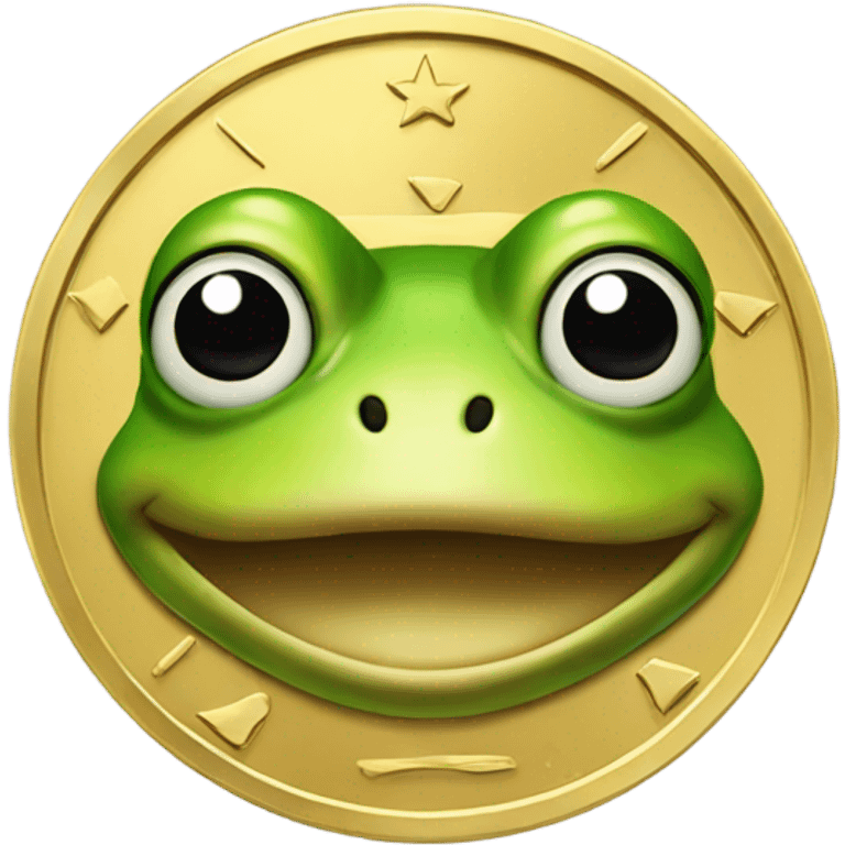 frog face gold coin  emoji