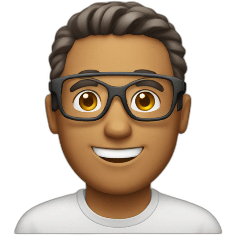 Man smiling with googles emoji