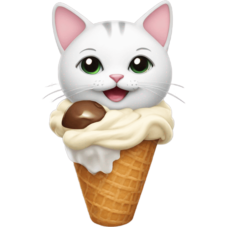 cat with ice cream emoji