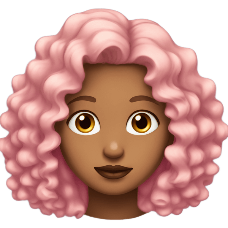 tan girl with curly hair brown eyes and pink medium lips emoji