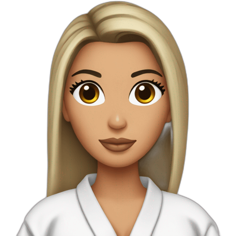 Kim kardashian in a bathrobe emoji