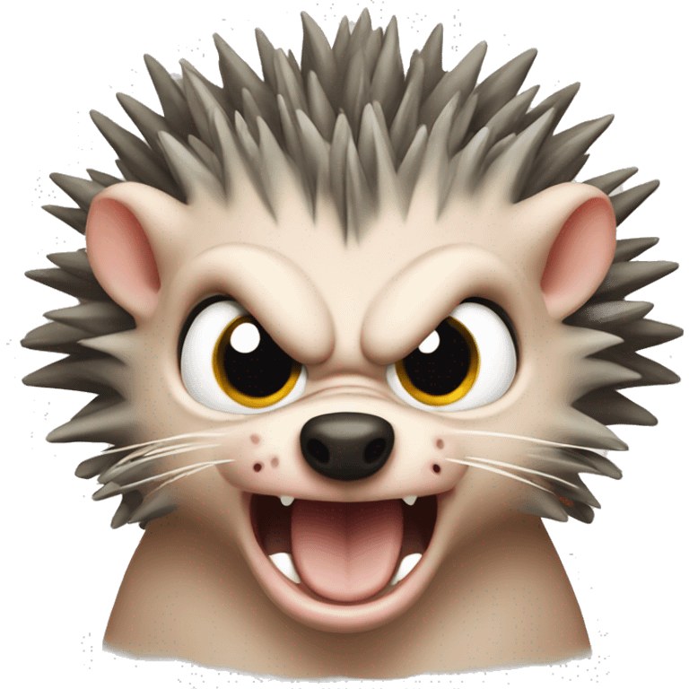 angry hairless hedgehog emoji