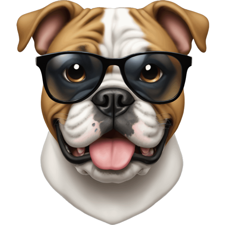 bulldog whit sunglasses emoji