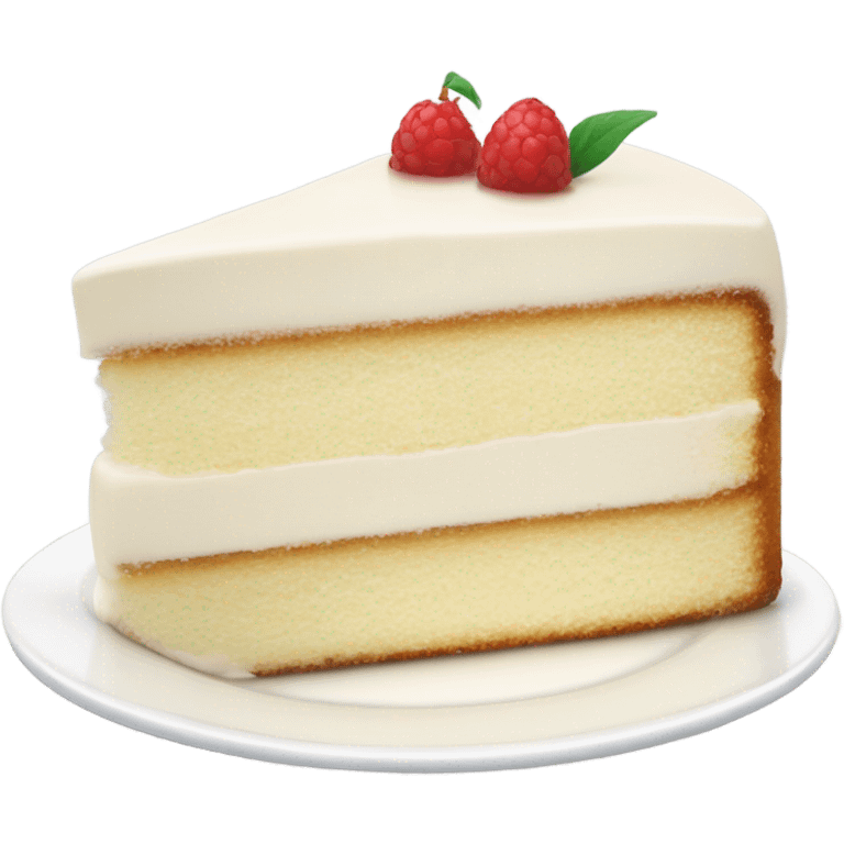 Slice vanilla cake at plate emoji