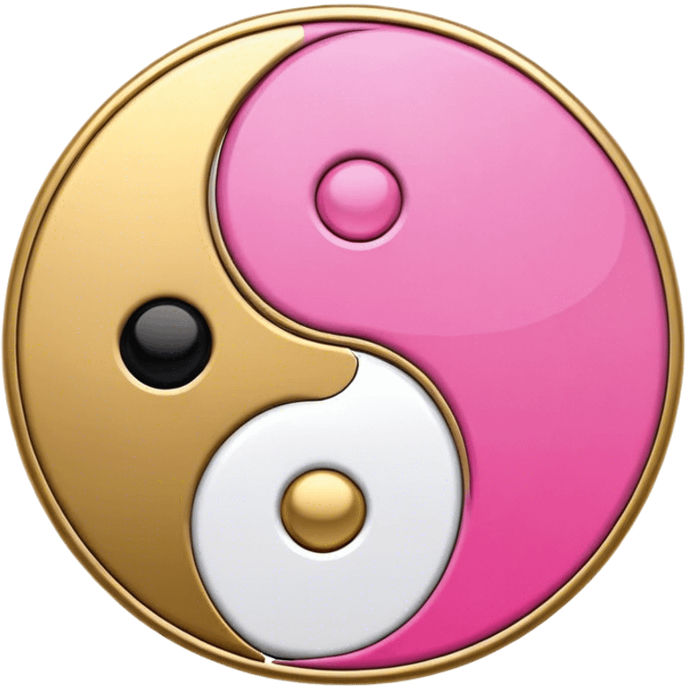 Yin Yang gold and pink emoji