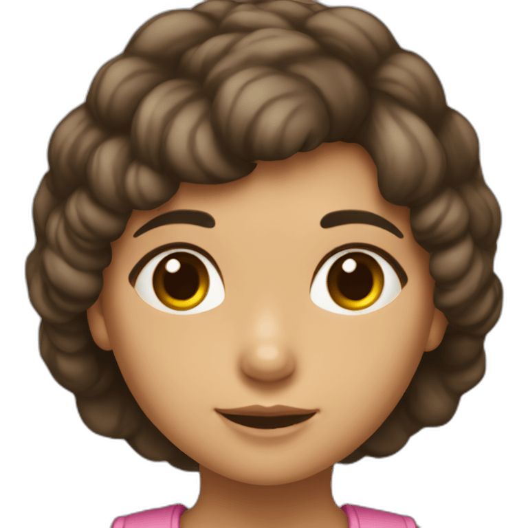 Niña morena pelo largo colocho emoji