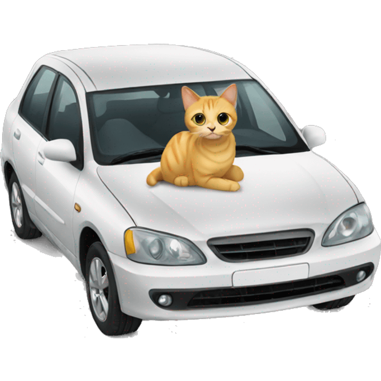 Car with cat emoji