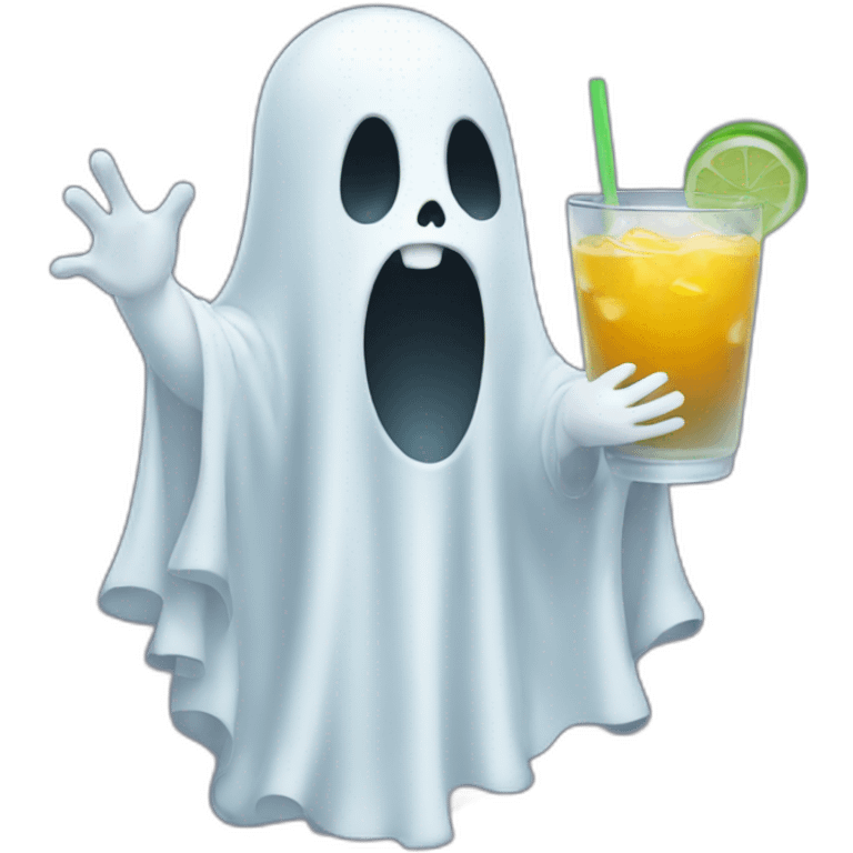 Ghost with a drink emoji