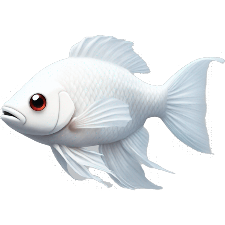 White beta fish with Santa clause  emoji