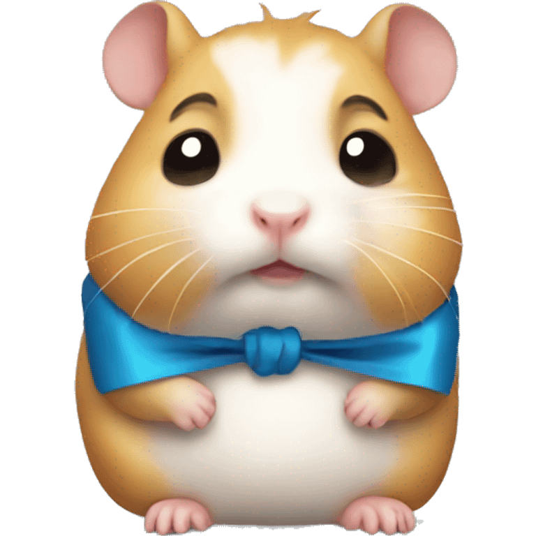 sad hamster with bow emoji