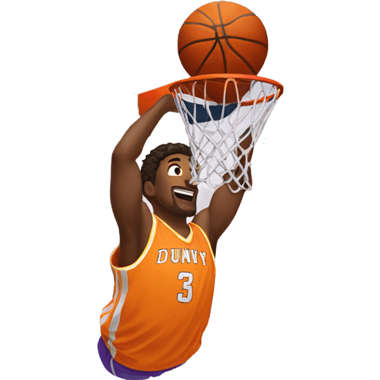 a basketball player dunking in a basket emoji