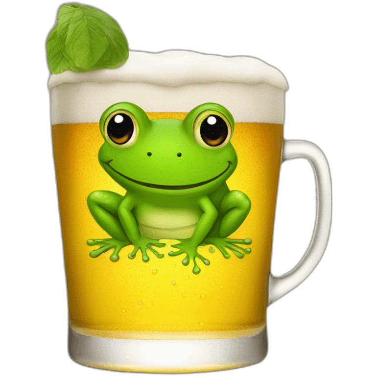 Frog in beer emoji