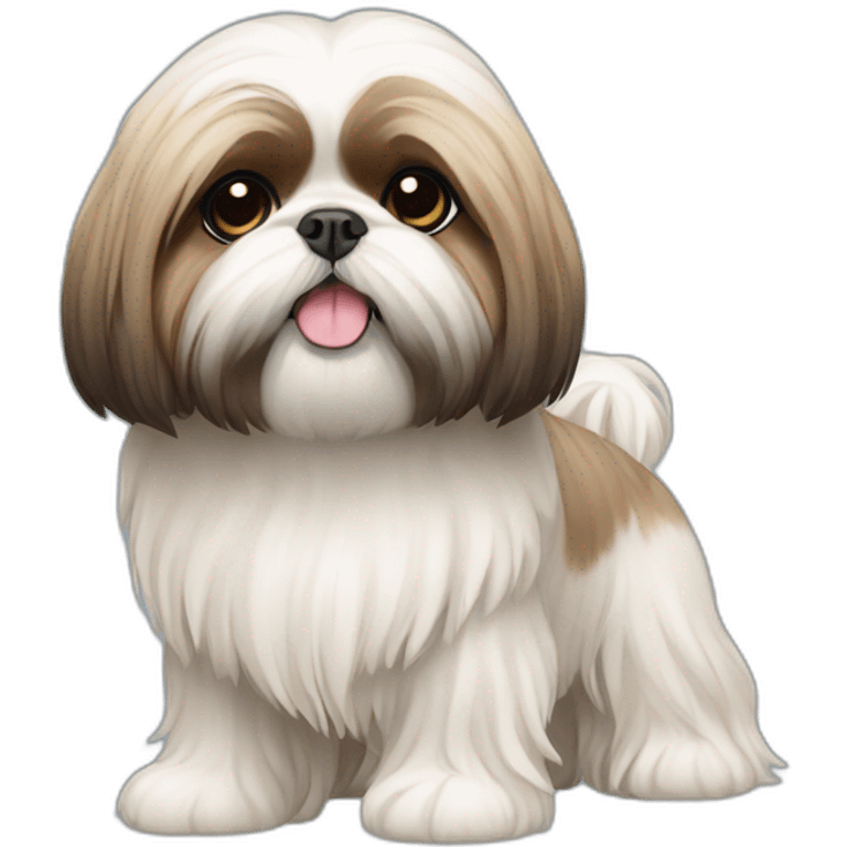 Dog Shih Tzu with long wool full-height  emoji