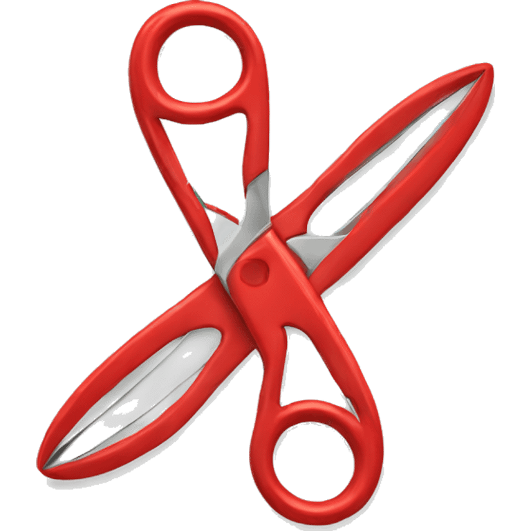 two red scissors intertwined with each other  emoji