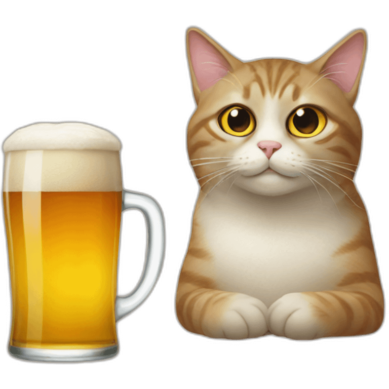 Cat and beer emoji