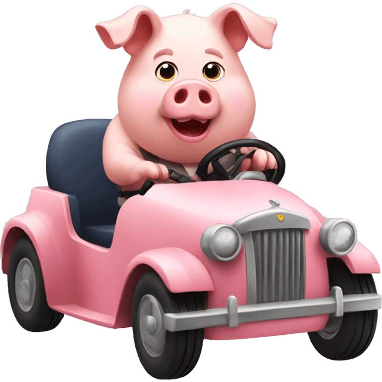 pig driving car emoji