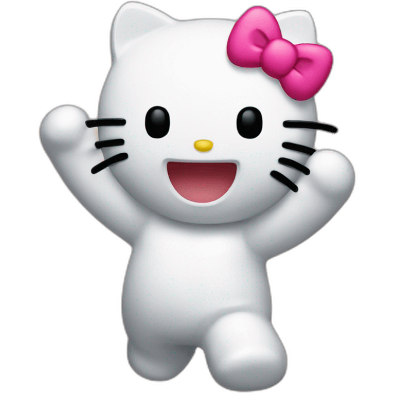 Hello kitty qui fait un dab emoji