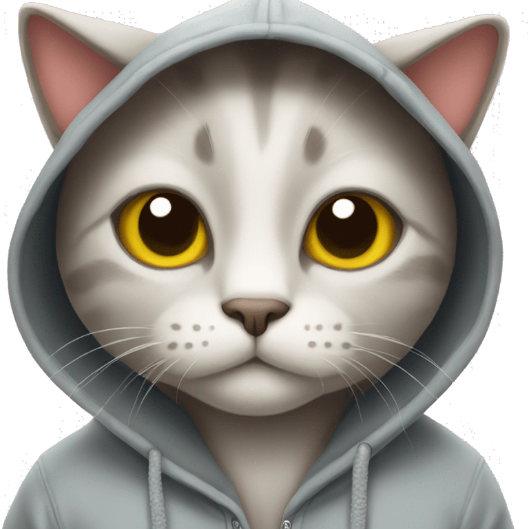 Cat wearing a hoodie emoji