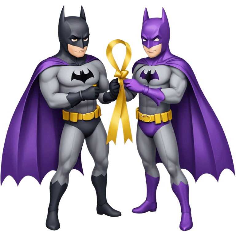 two batman partners with ribbon emoji