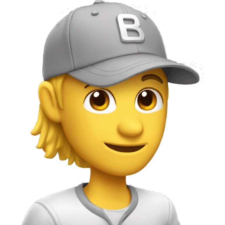 cool Gray Baseball Cap, 3d emoji