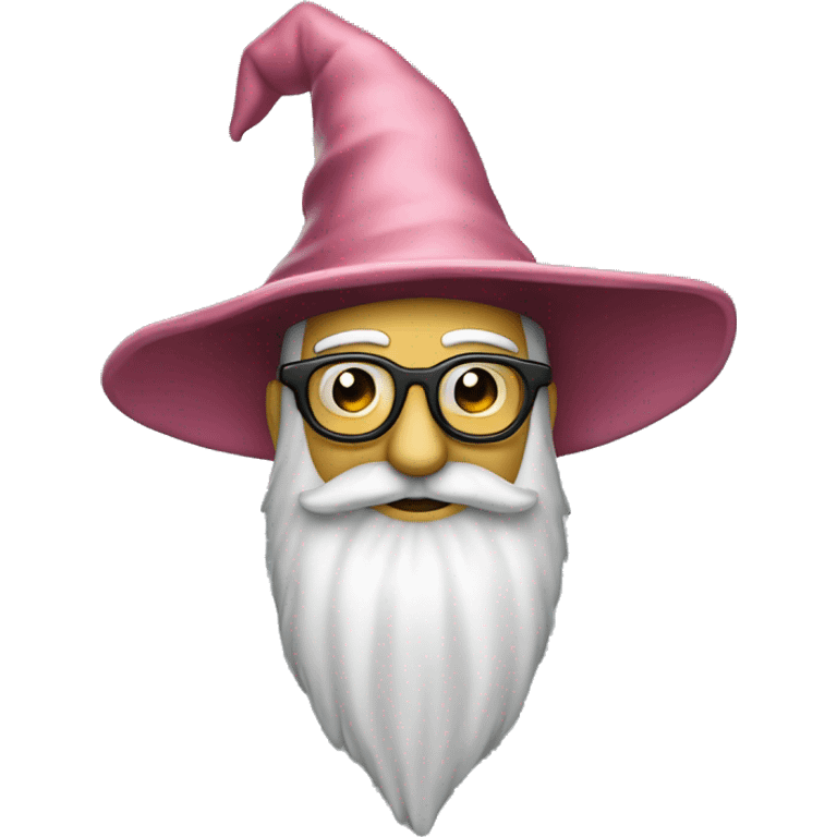 rose colored glasses long beard  wizard hat emoji