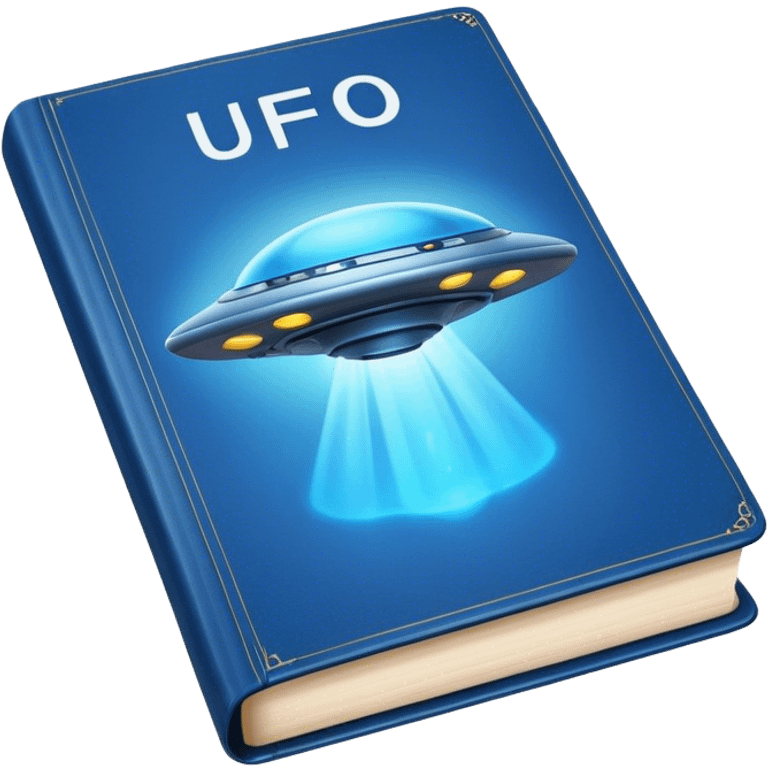 blue book with ufo on the cover emoji