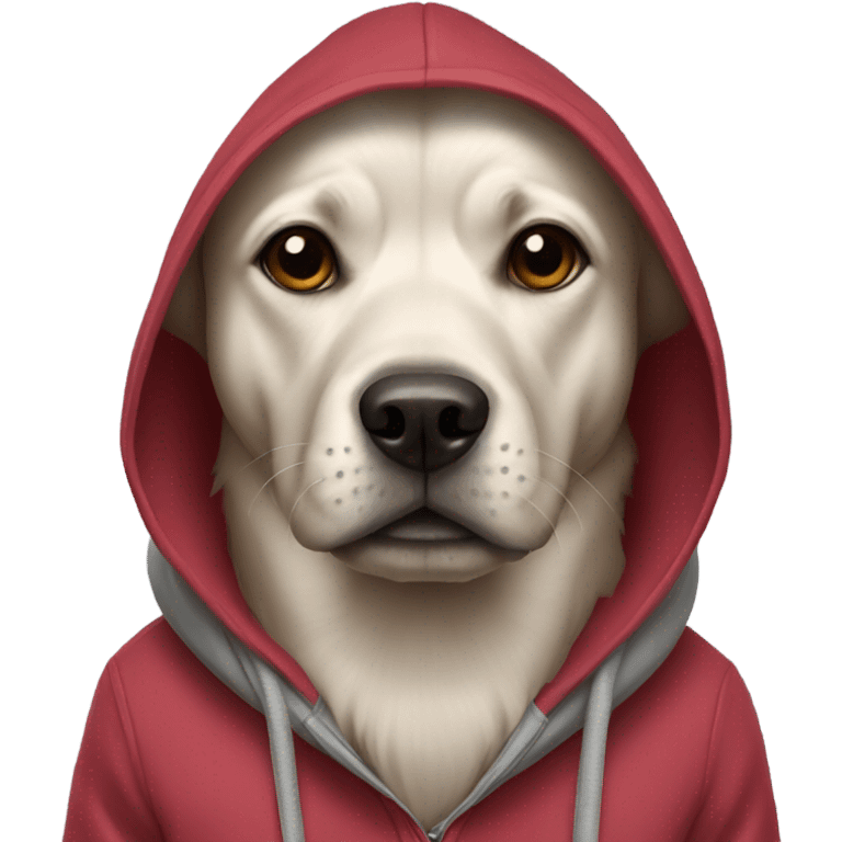 Dog wearing a hoodie emoji