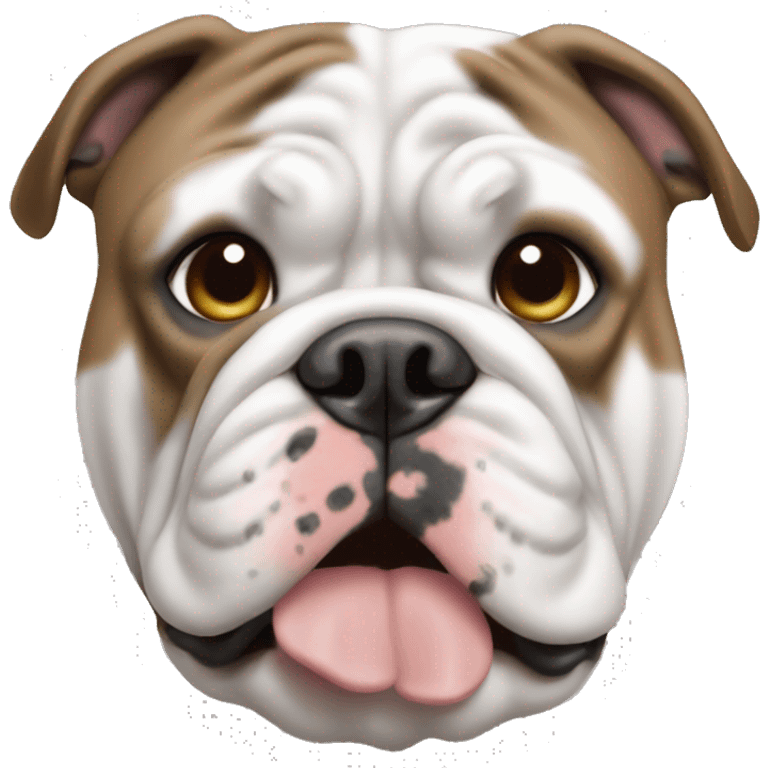 Grey white and brown olde English bulldog emoji