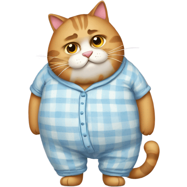 Fat cat in pajamas  emoji