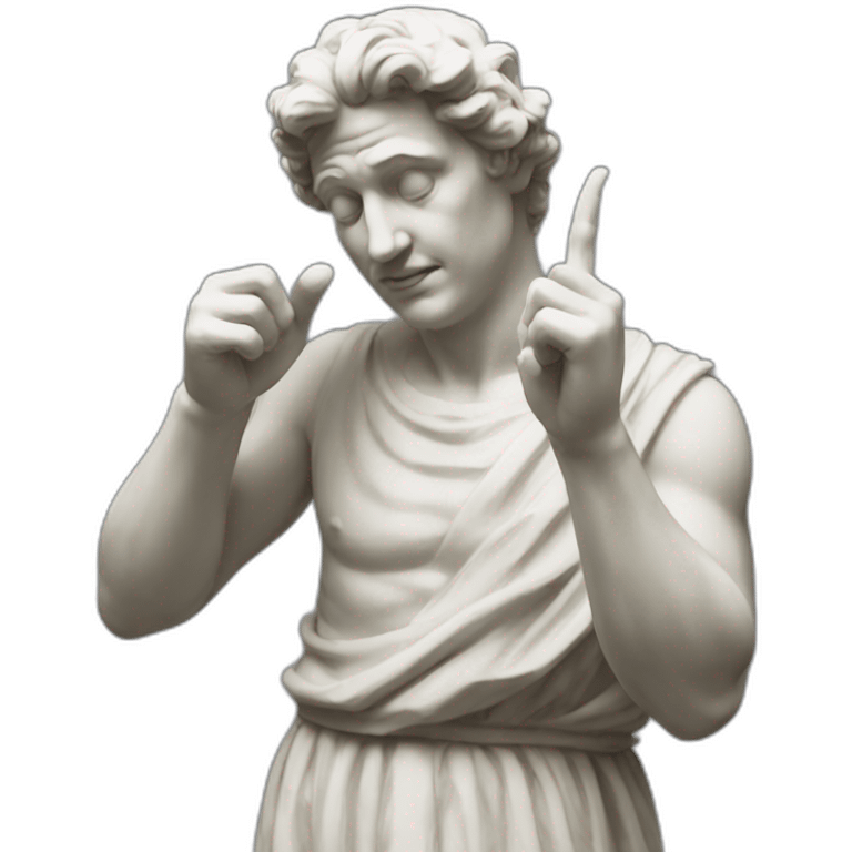 italian statue doing pinched fingers italian gesture emoji