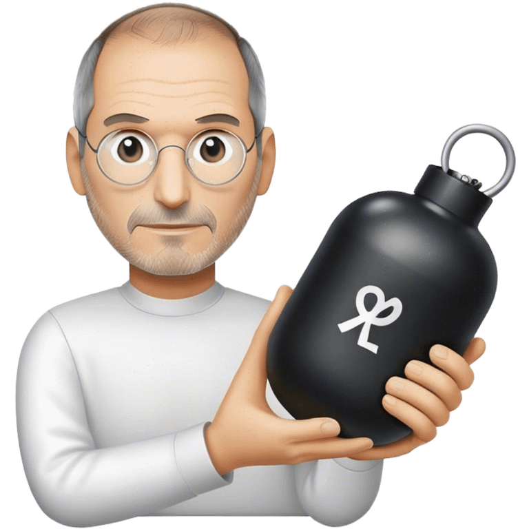 Steve Jobs holding a fake bomb emoji