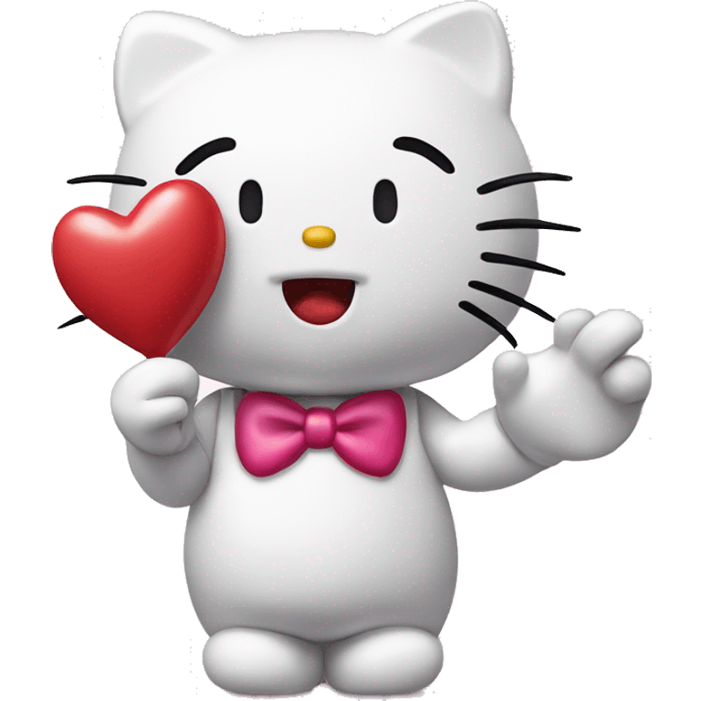 Hello kitty blowing a kiss emoji