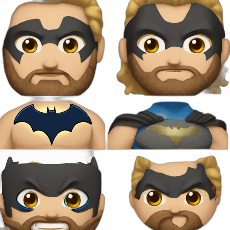 Batman Blue Eyes Brown Beard Muscle emoji