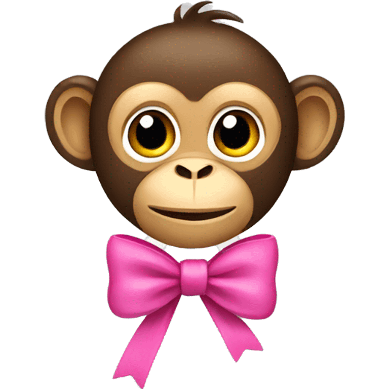 monkey with a pink bow emoji